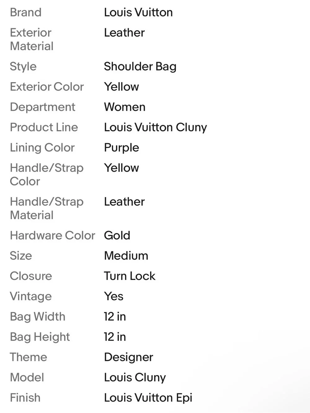 Louis Vuitton Epi Cluny Yellow Leather Shoulder Bag with coa - Picture 16 of 16